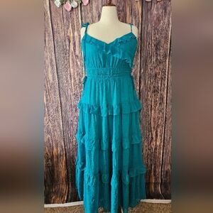 City Chic Renee Georgette Tiered Ruffle Maxi Dress Size 12W